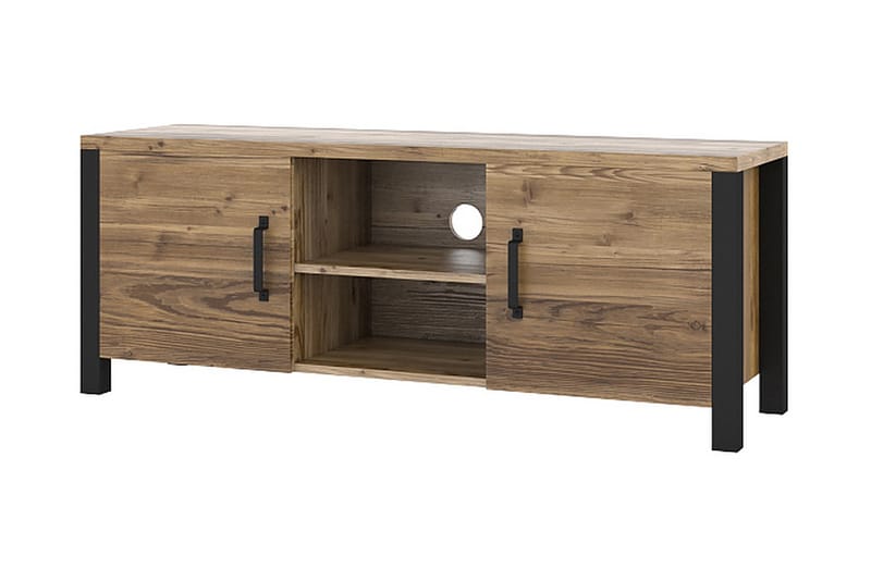 TV-bänk Dingelvik 147 cm - Svart|Trä|Natur - Möbler - TV- & Mediamöbler - TV bänk & mediabänk
