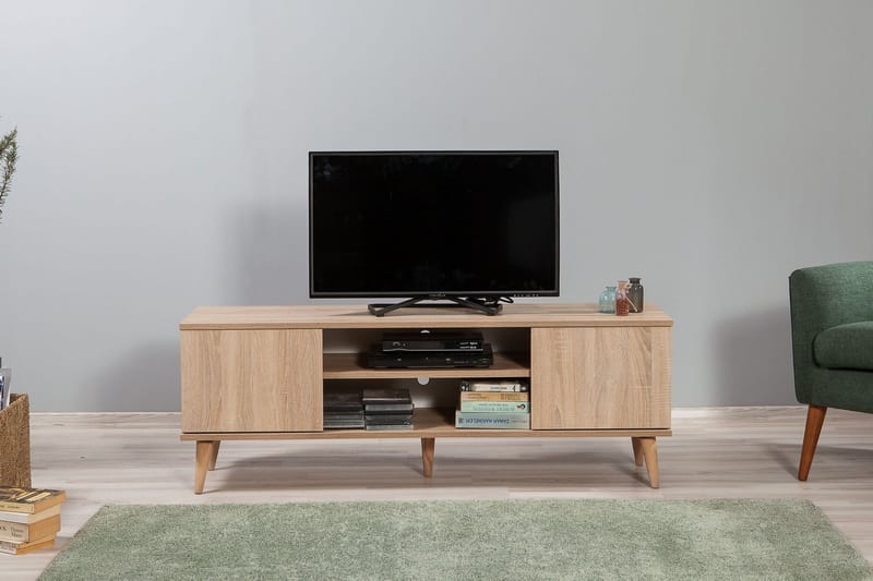 Tv-bänk Dirk 140 cm - Ljusbrun - Möbler - TV- & Mediamöbler - TV bänk & mediabänk