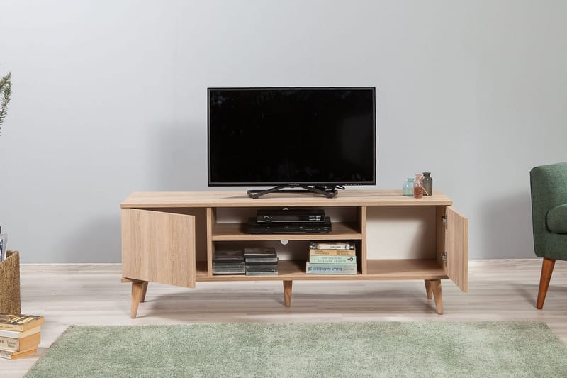Tv-bänk Dirk 140 cm - Ljusbrun - Möbler - TV- & Mediamöbler - TV bänk & mediabänk