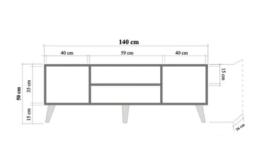 Tv-bänk Dirk 140 cm - Ljusbrun - Möbler - TV- & Mediamöbler - TV bänk & mediabänk