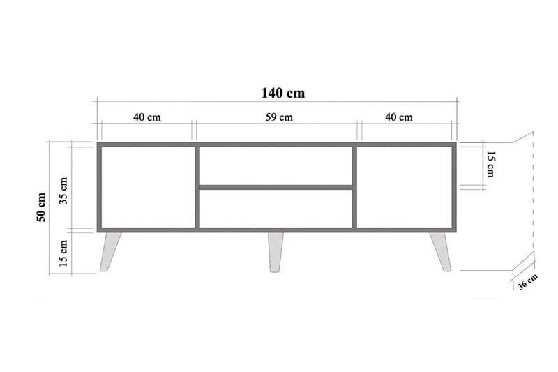Tv-bänk Dirk 140 cm - Ljusbrun - Möbler - TV- & Mediamöbler - TV bänk & mediabänk