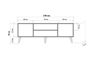Tv-bänk Dirk 140 cm Panel - Brun - Möbler - TV- & Mediamöbler - TV bänk & mediabänk