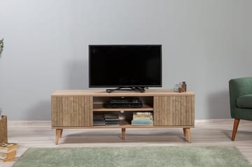 Tv-bänk Dirk 140 cm Panel - Brun - Möbler - TV- & Mediamöbler - TV bänk & mediabänk