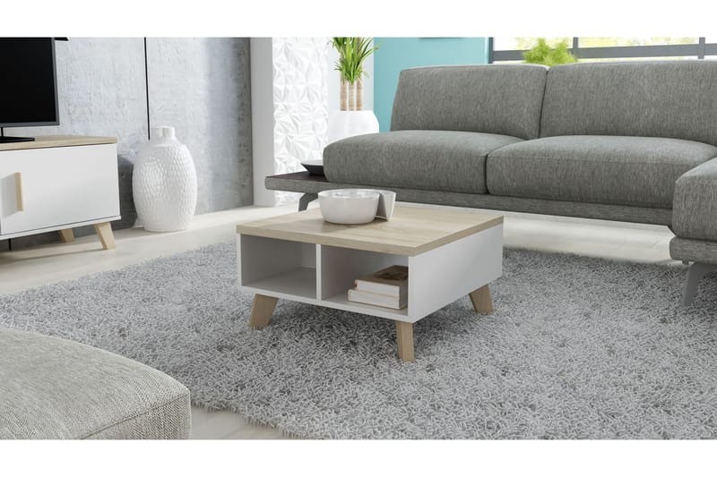 TV-bänk Dudley 60 cm - Vit/Ek - Möbler - TV- & Mediamöbler - TV bänk & mediabänk