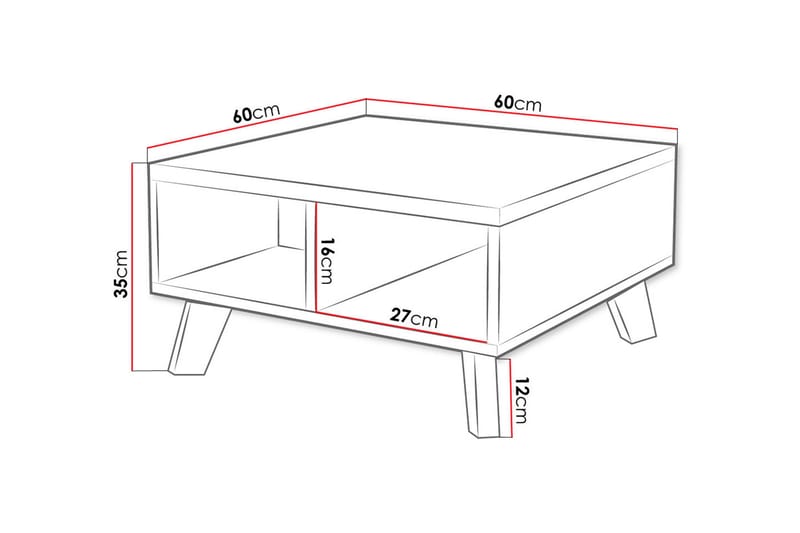 TV-bänk Dudley 60 cm - Vit/Ek - Möbler - TV- & Mediamöbler - TV bänk & mediabänk
