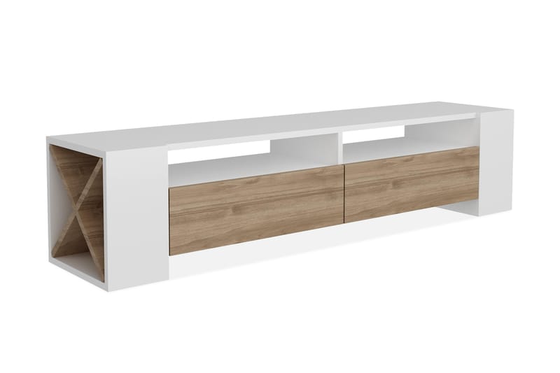 TV-Bänk Dumö 155 cm - Vit/Brun - Möbler - TV- & Mediamöbler - TV bänk & mediabänk