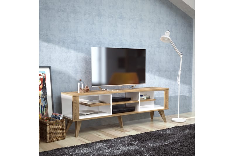 TV-Bänk Dumö 160 cm - Brun|Vit - Möbler - TV- & Mediamöbler - TV bänk & mediabänk
