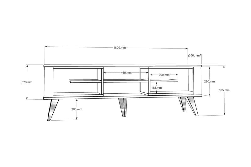 TV-Bänk Dumö 160 cm - Brun|Vit - Möbler - TV- & Mediamöbler - TV bänk & mediabänk