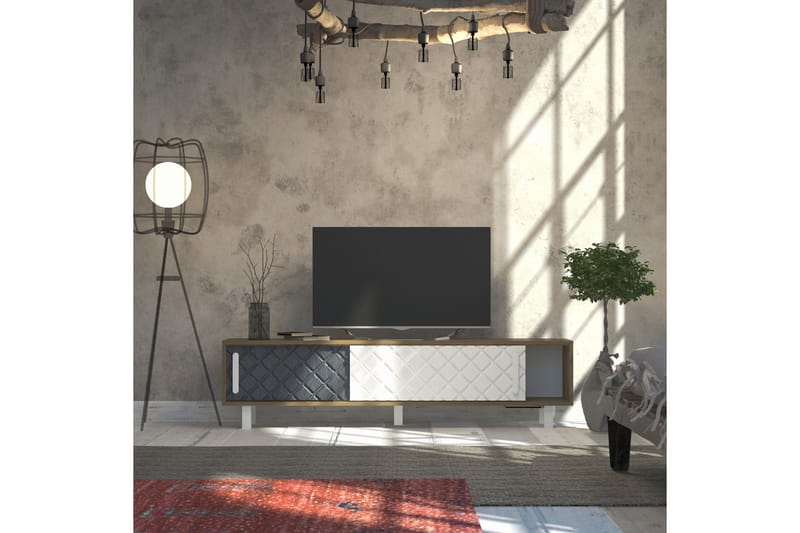 TV-Bänk Dumö 180 cm - Brun|Vit - Möbler - TV- & Mediamöbler - TV bänk & mediabänk