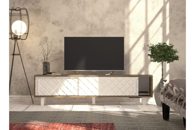 TV-Bänk Dumö 180 cm - Brun|Vit - Möbler - TV- & Mediamöbler - TV bänk & mediabänk