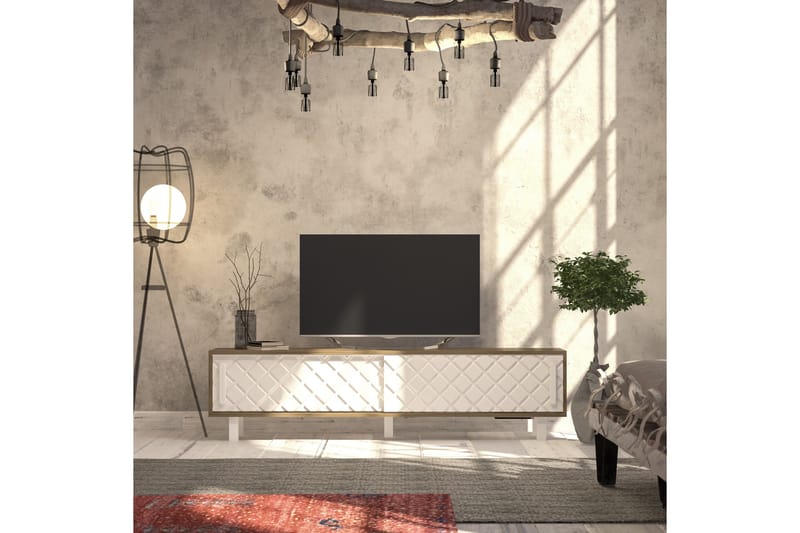 TV-Bänk Dumö 180 cm - Brun|Vit - Möbler - TV- & Mediamöbler - TV bänk & mediabänk