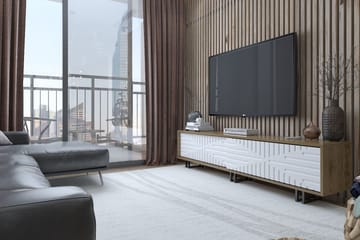 TV-Bänk Dumö 180 cm - Brun|Vit - Möbler - TV- & Mediamöbler - TV bänk & mediabänk