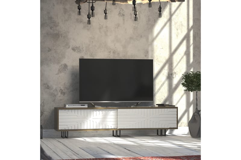 TV-Bänk Dumö 180 cm - Brun|Vit - Möbler - TV- & Mediamöbler - TV bänk & mediabänk