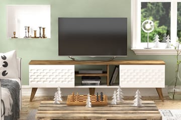 TV-Bänk Dumö 180 cm - Vit|Brun - Möbler - TV- & Mediamöbler - TV bänk & mediabänk