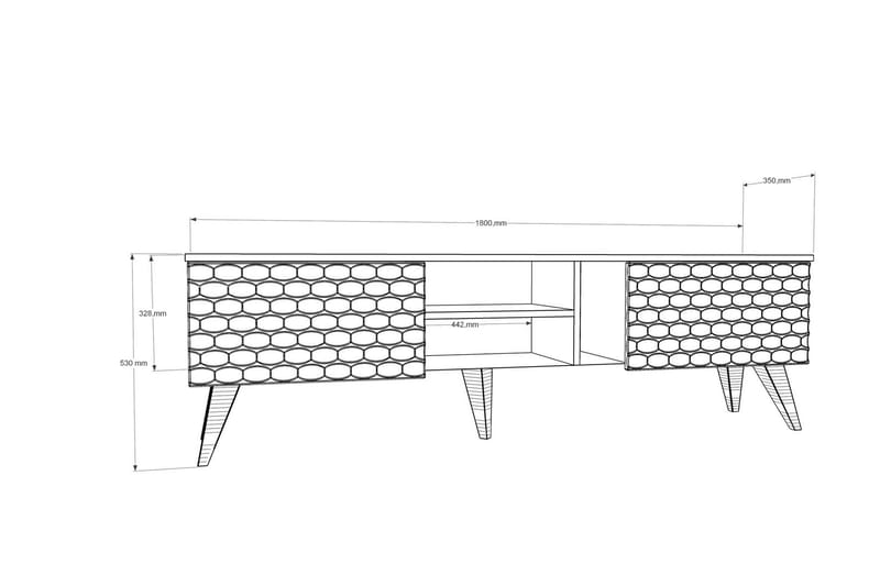 TV-Bänk Dumö 180 cm - Vit|Brun - Möbler - TV- & Mediamöbler - TV bänk & mediabänk