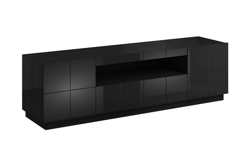TV-bänk Ebreon 184 cm + LED - Svart Högglans/Vit LED - TV bänk & mediabänk