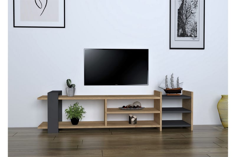 Tv-bänk Elistia 154 cm - Blå/Antracit - Möbler - TV- & Mediamöbler - TV bänk & mediabänk