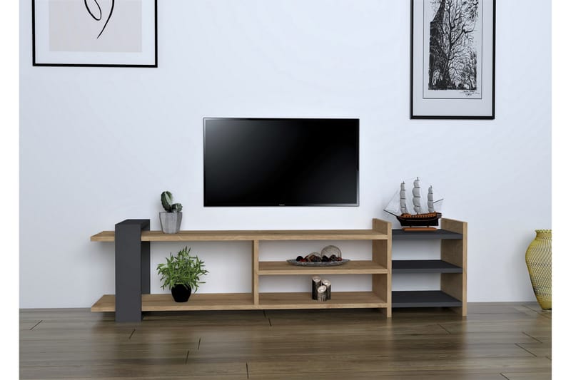 Tv-bänk Elistia 154 cm - Blå/Antracit - TV bänk & mediabänk