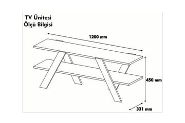 TV-bänk Ervasteby 120 cm - Vit - Möbler - TV- & Mediamöbler - TV bänk & mediabänk