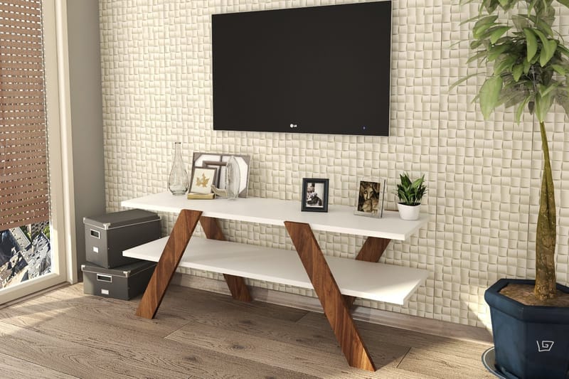 TV-bänk Ervasteby 120 cm - Vit - Möbler - TV- & Mediamöbler - TV bänk & mediabänk
