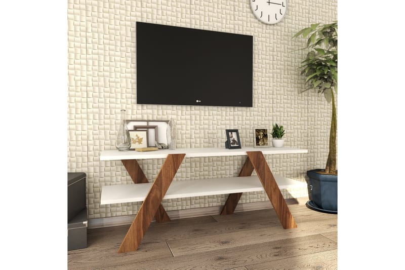 TV-bänk Ervasteby 120 cm - Vit - Möbler - TV- & Mediamöbler - TV bänk & mediabänk