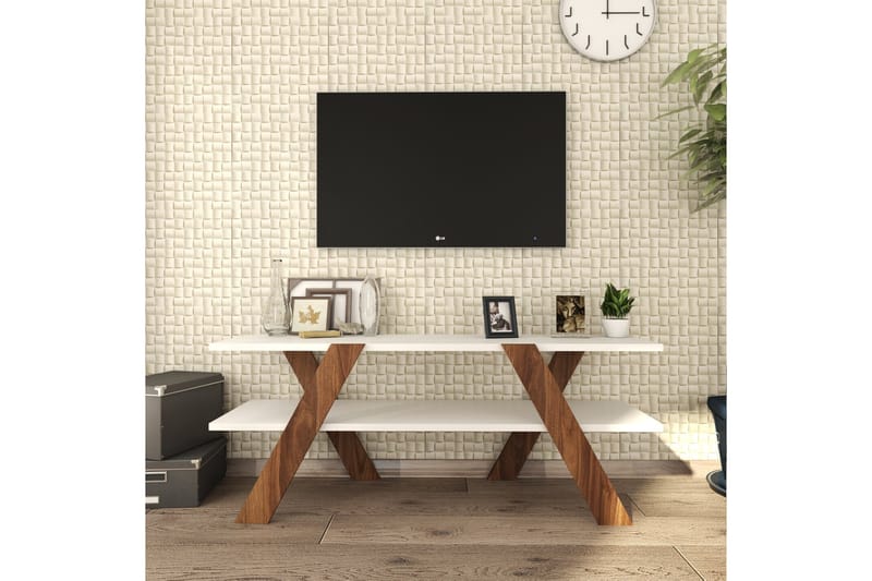TV-bänk Ervasteby 120 cm - Vit - Möbler - TV- & Mediamöbler - TV bänk & mediabänk