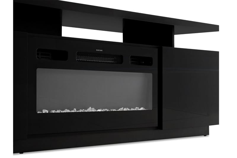 Tv-bänk Eva 40x180 cm LED-belysning - Svart - TV bänk & mediabänk