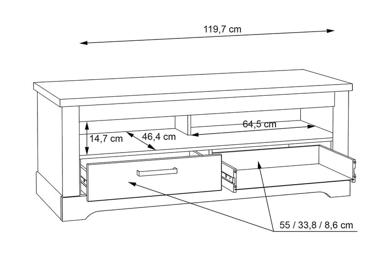 Tv-bänk Feres 137 cm - Vit - TV bänk & mediabänk