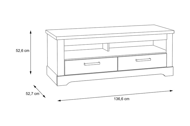 Tv-bänk Feres 137 cm - Vit - TV bänk & mediabänk