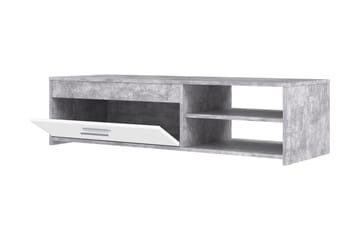 Tv-bänk Flannigan 120 cm - Betonggrå/Vit - Möbler - TV- & Mediamöbler - TV bänk & mediabänk