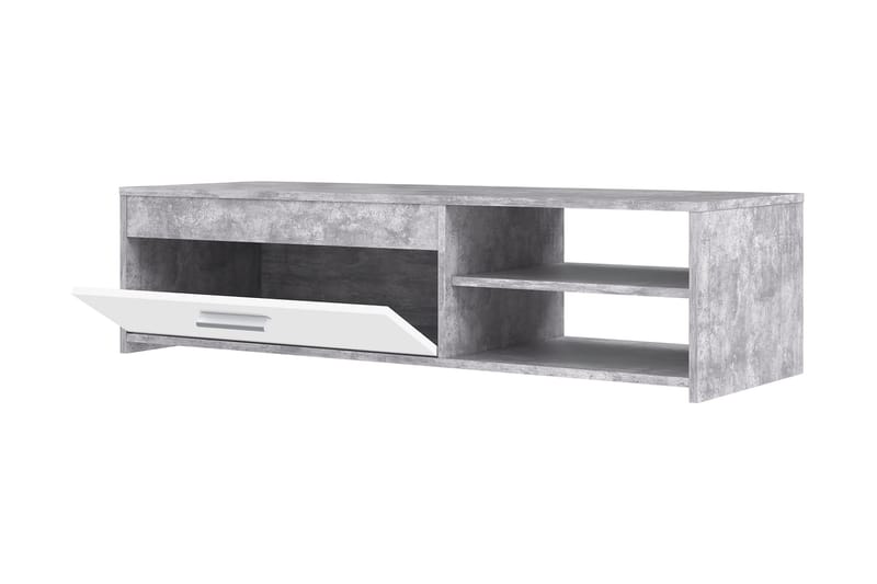 Tv-bänk Flannigan 120 cm - Betonggrå/Vit - Möbler - TV- & Mediamöbler - TV bänk & mediabänk