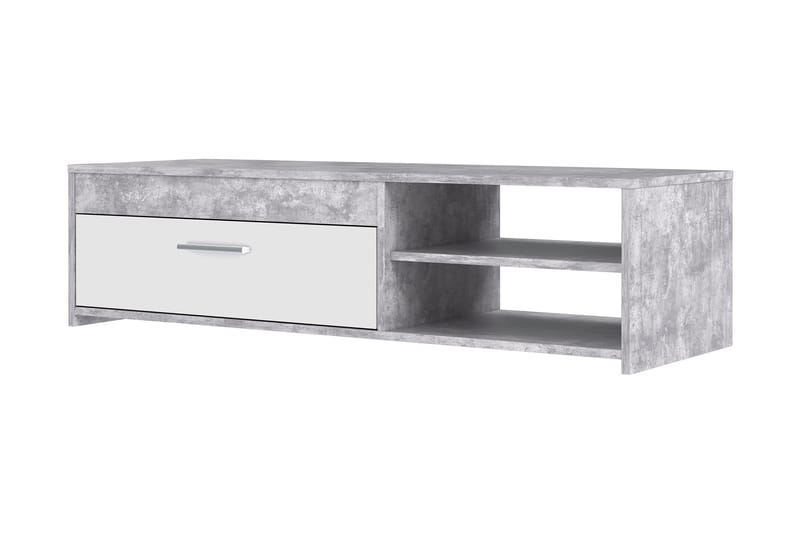 Tv-bänk Flannigan 120 cm - Betonggrå/Vit - Möbler - TV- & Mediamöbler - TV bänk & mediabänk