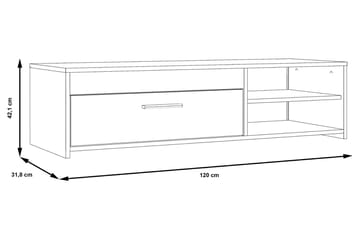 Tv-bänk Flannigan 120 cm - Betonggrå/Vit - Möbler - TV- & Mediam�öbler - TV bänk & mediabänk