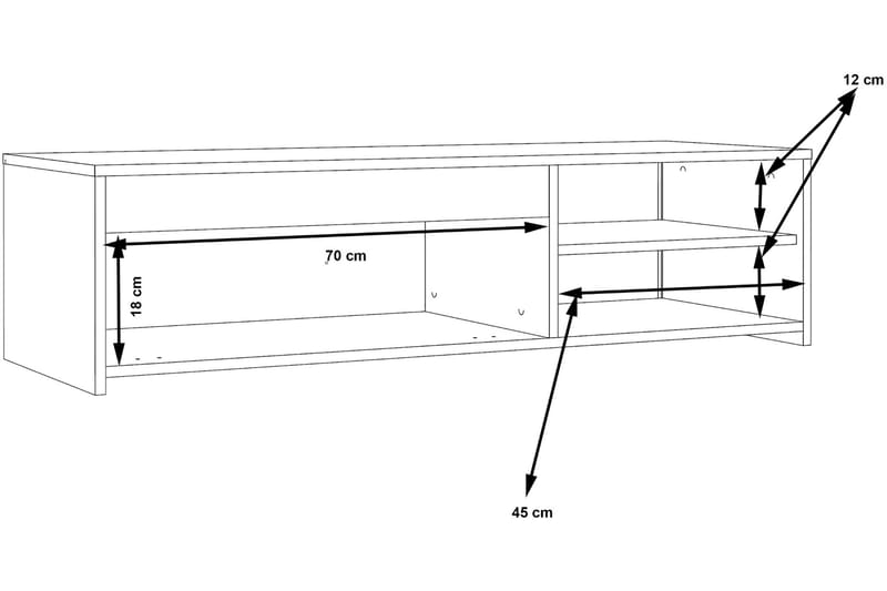 Tv-bänk Flannigan 120 cm - Betonggrå/Vit - Möbler - TV- & Mediamöbler - TV bänk & mediabänk
