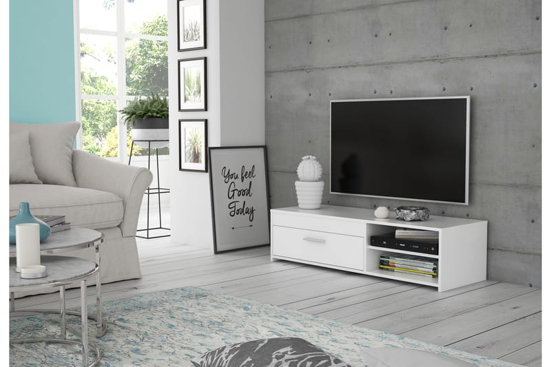 Tv-bänk Flannigan 120 cm - Vit - Möbler - TV- & Mediamöbler - TV bänk & mediabänk