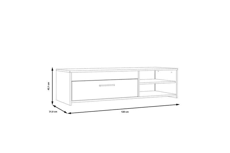 Tv-bänk Flannigan 120 cm - Vit - Möbler - TV- & Mediamöbler - TV bänk & mediabänk