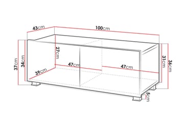 TV-bänk Frick 100 cm Liten - Svart - Möbler - TV- & Mediamöbler - TV bänk & mediabänk