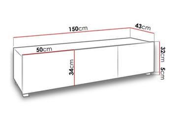 TV-bänk Frick 150 cm - Vit - Möbler - TV- & Mediamöbler - TV bänk & mediabänk