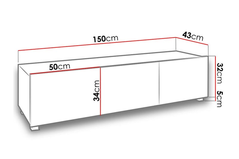 TV-bänk Frick 150 cm - Vit - Möbler - TV- & Mediamöbler - TV bänk & mediabänk
