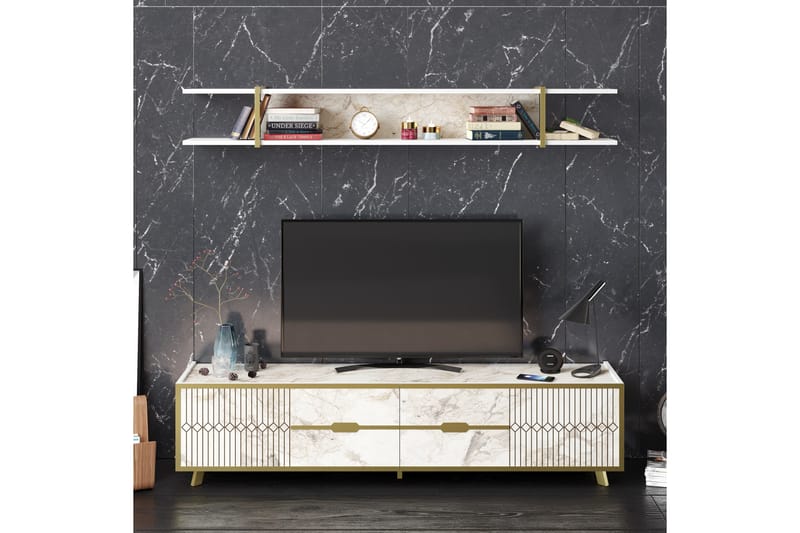 Tv-bänk Fridaria 179,8 cm - Vit - Möbler - TV- & Mediamöbler - TV bänk & mediabänk