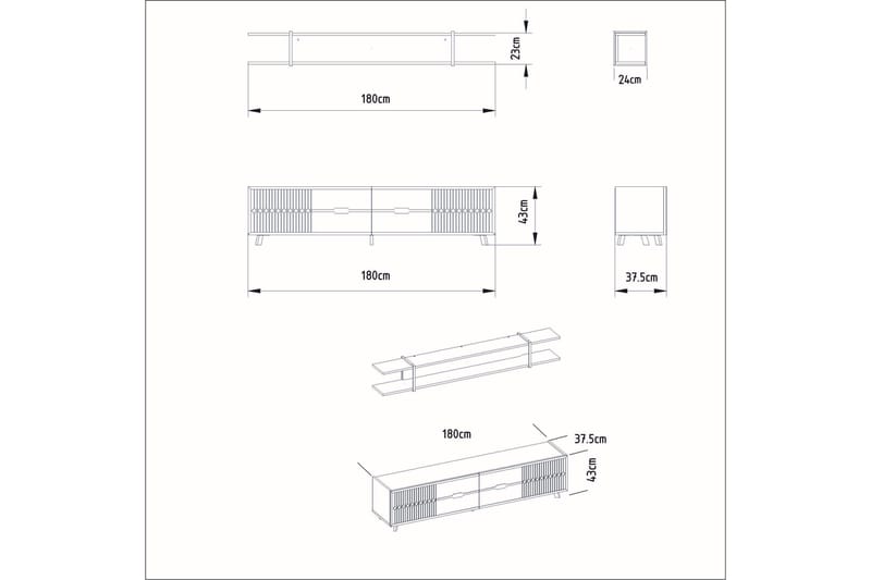 Tv-bänk Fridaria 179,8 cm - Vit - Möbler - TV- & Mediamöbler - TV bänk & mediabänk
