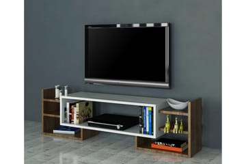 Tv-bänk Glansar 90 cm - Vit|Valnöt - Möbler - TV- & Mediamöbler - TV bänk & mediabänk