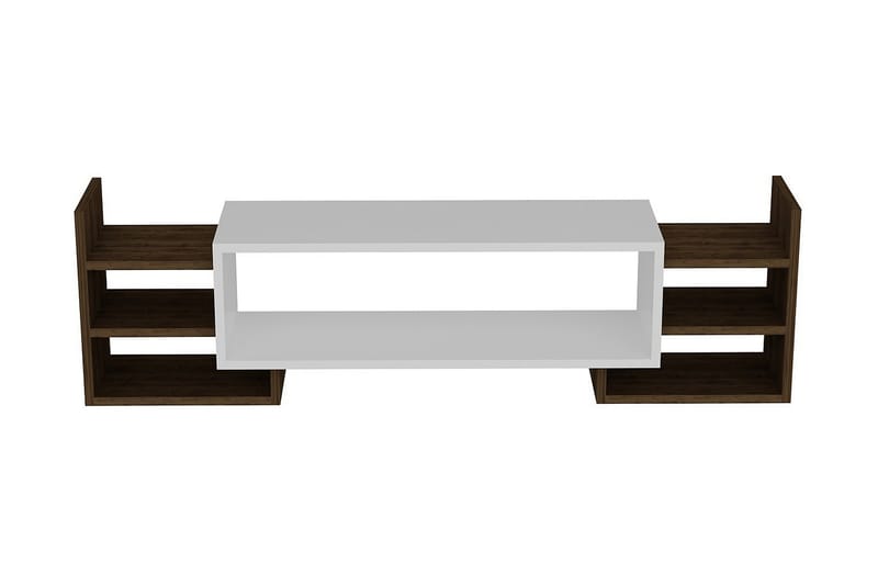 Tv-bänk Glansar 90 cm - Vit|Valnöt - Möbler - TV- & Mediamöbler - TV bänk & mediabänk