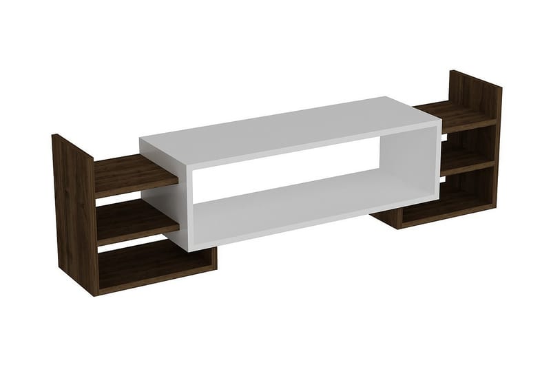 Tv-bänk Glansar 90 cm - Vit|Valnöt - Möbler - TV- & Mediamöbler - TV bänk & mediabänk