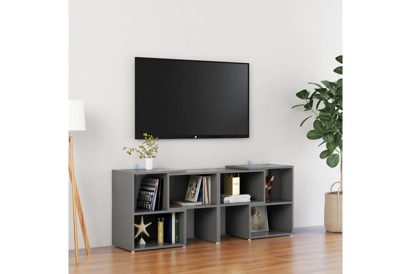 TV-bänk grå 104x30x52 cm spånskiva - Grå - TV bänk & mediabänk