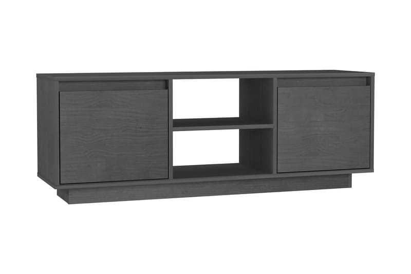 TV-bänk grå 110x30x40 cm massiv furu - Grå - TV bänk & mediabänk