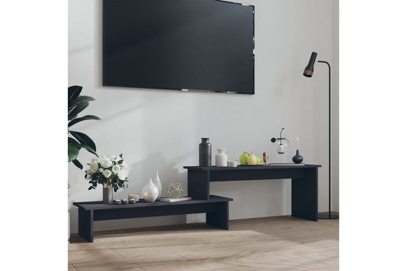 TV-bänk grå 180x30x43 cm spånskiva - Grå - TV bänk & mediabänk