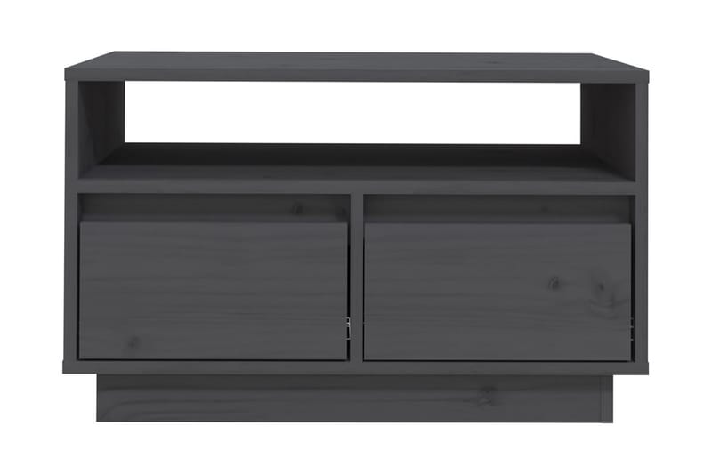 Tv-bänk grå 60x35x37 cm massiv furu - Grå - TV bänk & mediabänk