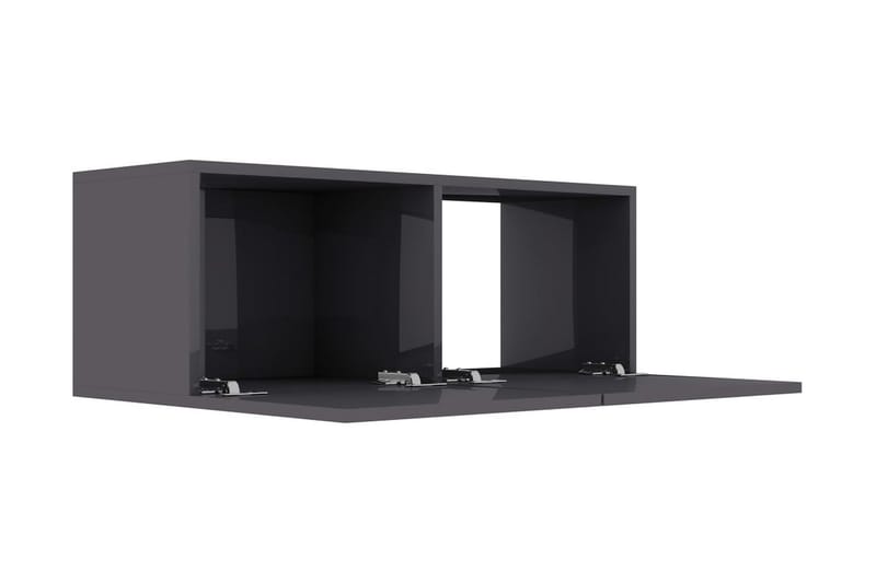 TV-bänk grå högglans 80x30x30 cm spånskiva - Grå - TV bänk & mediabänk
