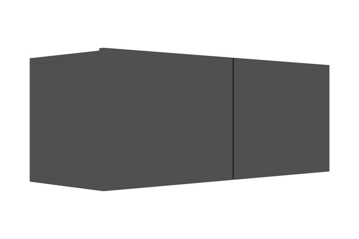 TV-bänk grå högglans 80x30x30 cm spånskiva - Grå - TV bänk & mediabänk
